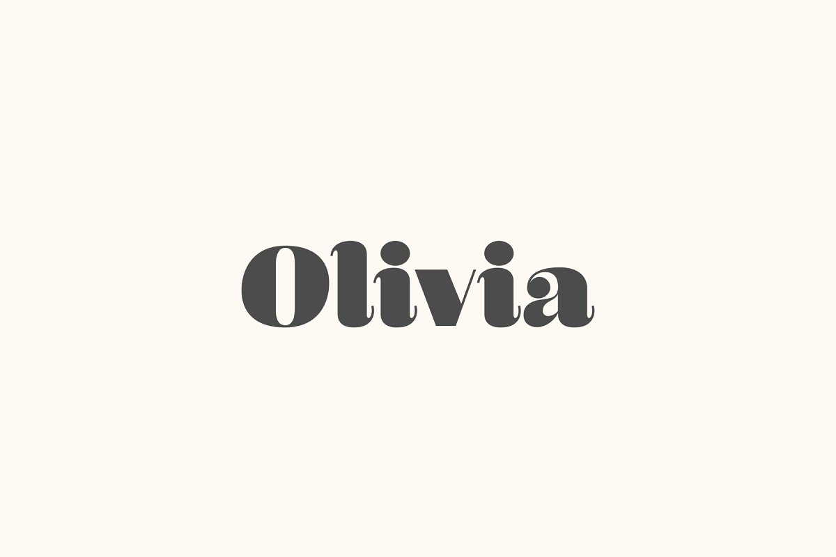 Beispiel einer Olivia Regular-Schriftart